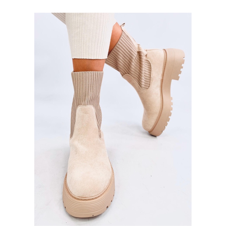 Botines Winters beige con puño elástico - Inello 1 Botines Winters beige con puño elástico - Inello 1