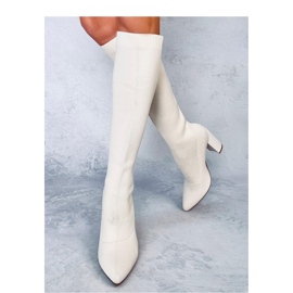 Elisha Botas tacón elástico beige - Inello 3