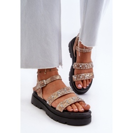 Step in style Sandalias Modelo Arcida 100-396 Dorado/Beige - Pisa con estilo 2