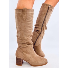 Botas con volantes Pinsoni Kaki beige 4