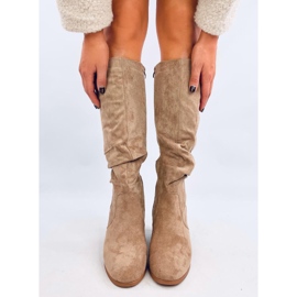 Botas con volantes Pinsoni Kaki beige 5