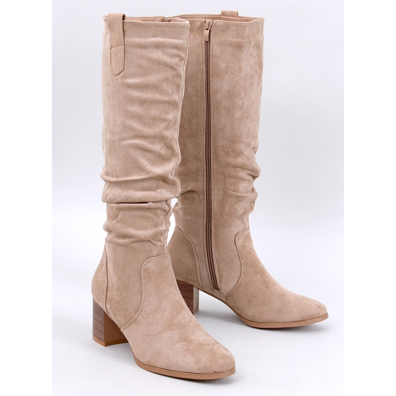 Botas con volantes Pinsoni Kaki beige 1