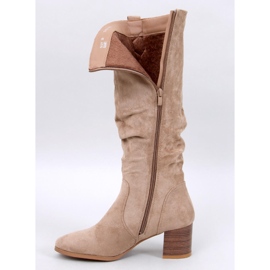Botas con volantes Pinsoni Kaki beige 2