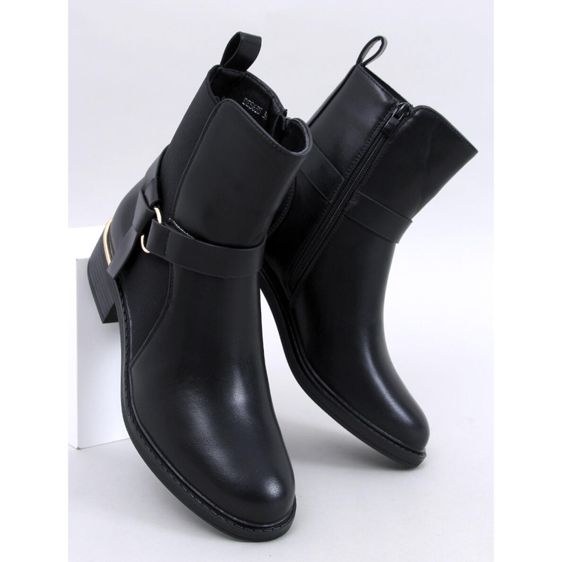 Botas Chelsea de mujer Averill piel flor color negro 1