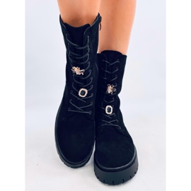 Centro Botas negras con cordones y pajarita negro 5