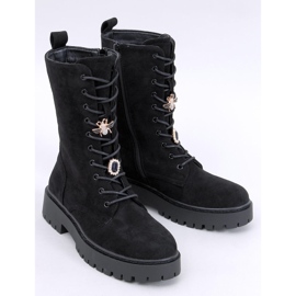 Centro Botas negras con cordones y pajarita negro 1