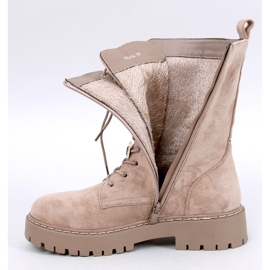 Centro CaquiBotas de ante con cordones y pajarita beige 2