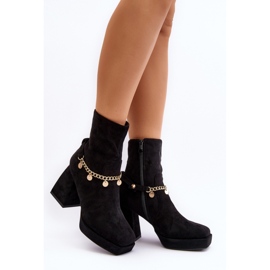 Botas de mujer con cadena Negro 1