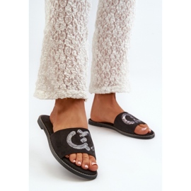 S. BARSKI Chanclas de mujer con decoración S.Barski, negro 2