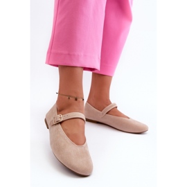 Bailarinas beige con correa 2