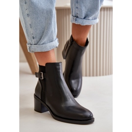 Botines aislantes para mujer con hebilla, negro 1
