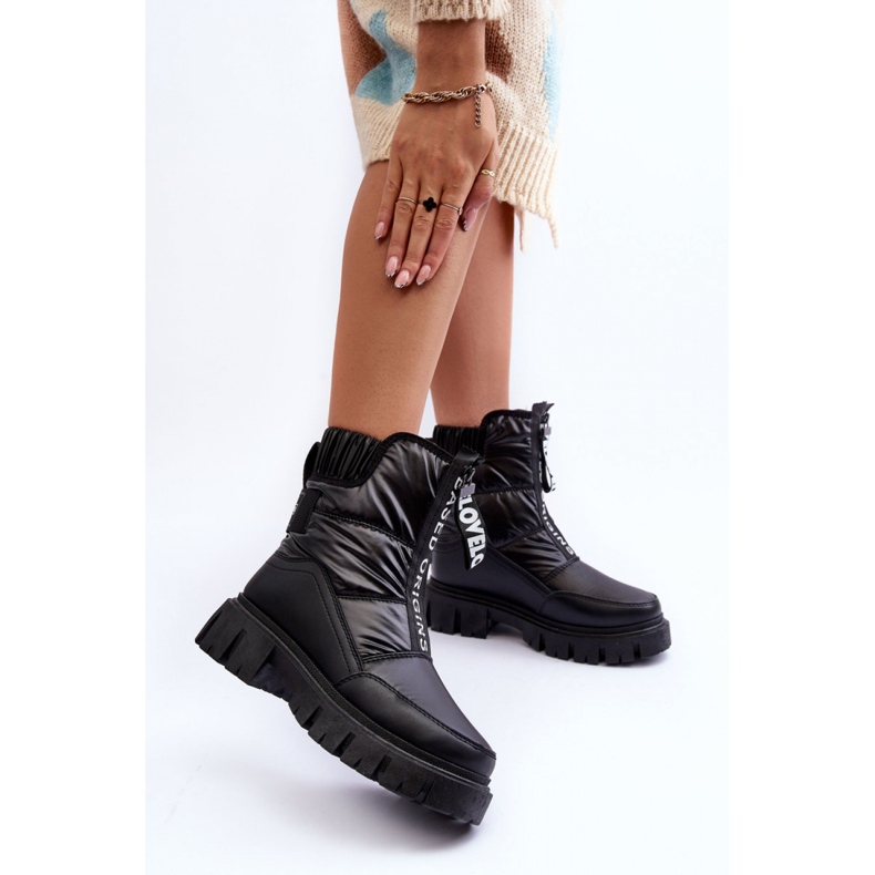 Botas de nieve aislantes negras para mujer negro 1