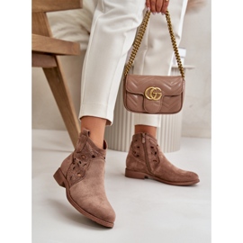 S. BARSKI Botas de mujer con pala calada S.Barski marrón 1 S. BARSKI Botas de mujer con pala calada S.Barski marrón 1