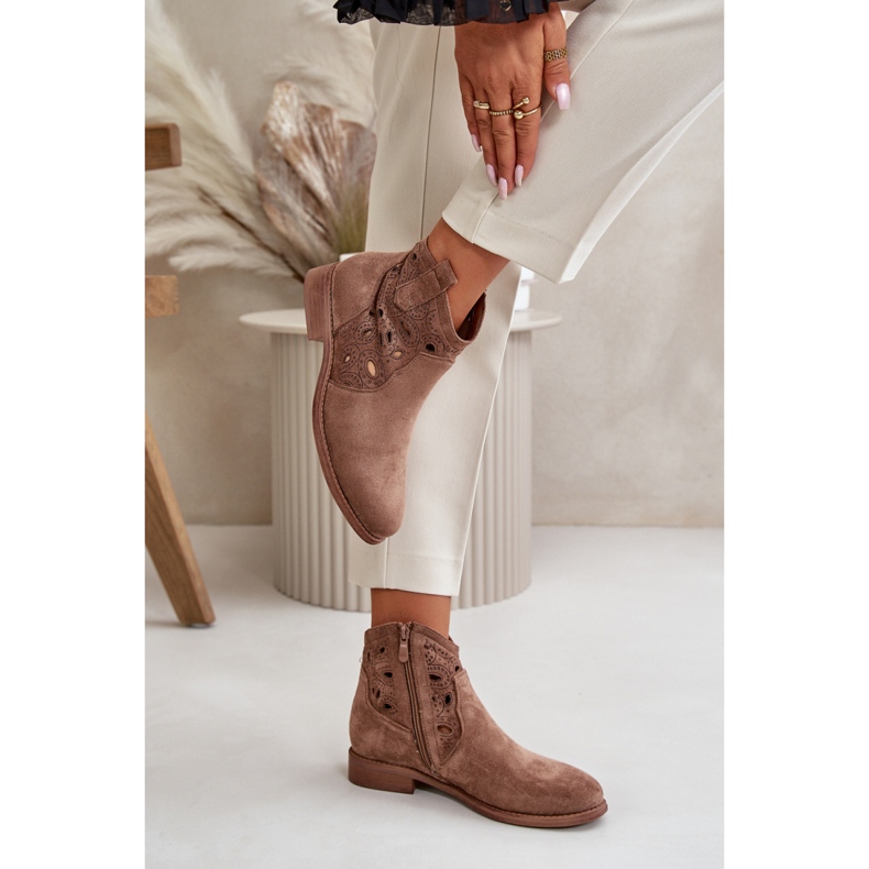 S. BARSKI Botas de mujer con pala calada S.Barski marrón 2 S. BARSKI Botas de mujer con pala calada S.Barski marrón 2