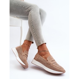 Mocasines de plataforma beige para mujer 2