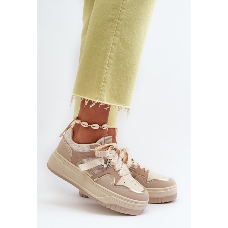 Deportivas plataforma beige 1