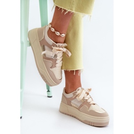 Deportivas plataforma beige 2