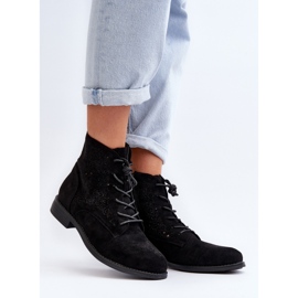 Botas de mujer con pala calada S.Barski Negro 1