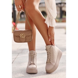 Vinceza Deportivas plataforma mujer beige 2