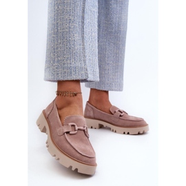 S.Barski Mocasines de mujer de ante rosa rosado 2