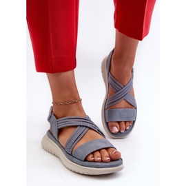 Sandalias mujer azules con velcros 2