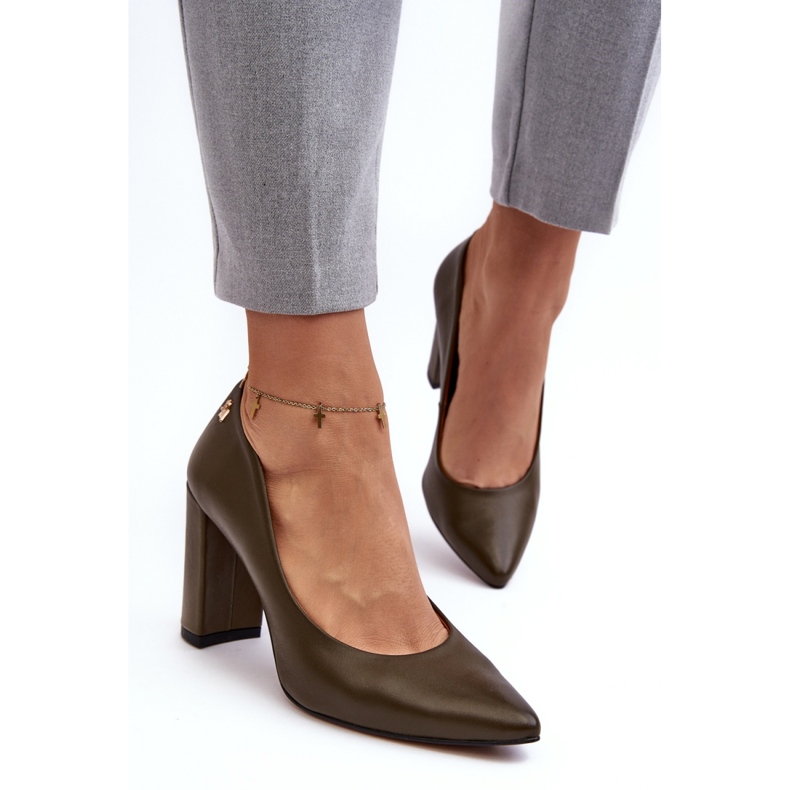 Zapatos de salón elegantes de mujer Laura Messi Verde Oscuro 1