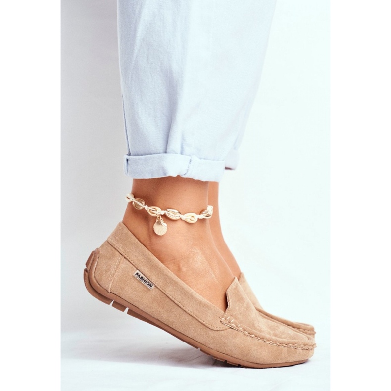 Mocasines de mujer de ante beige 2 Mocasines de mujer de ante beige 2