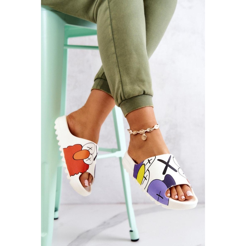 Chanclas de mujer con estampado Blanco 1