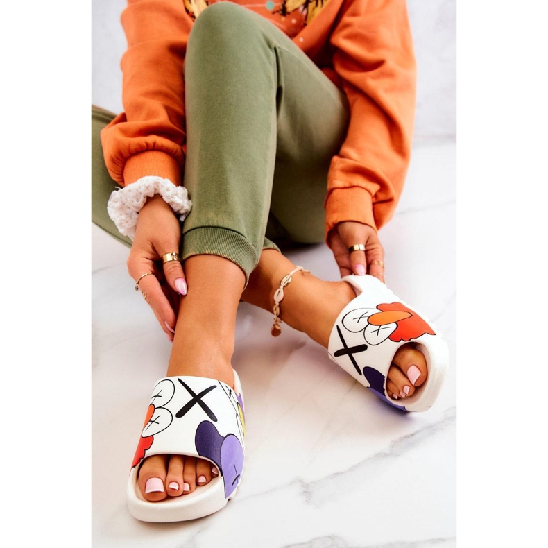 Chanclas de mujer con estampado Blanco 2