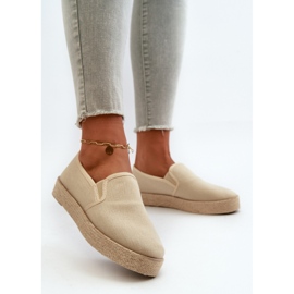 Alpargatas de mujer con plataforma Beige 2