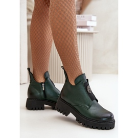 Botines tacón mujer Zazoo Verde Oscuro 1