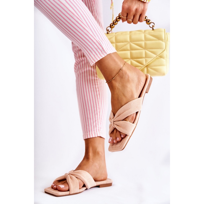 Pantuflas clásicas de ante para mujer Rosa 1