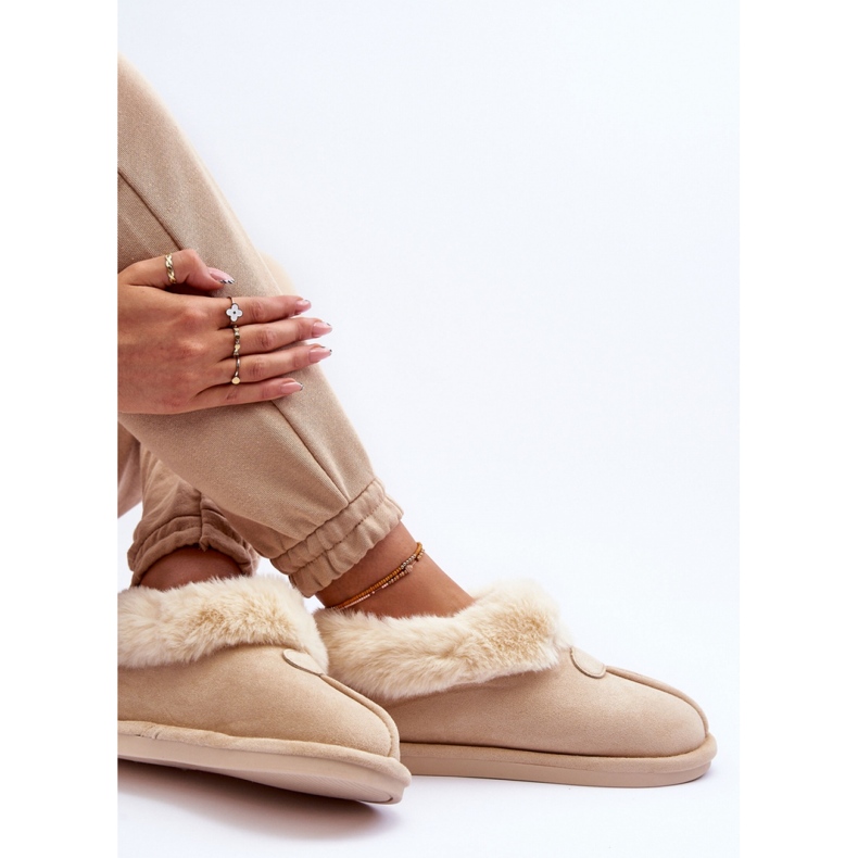 Zapatillas slip-on de mujer con aislamiento beige claro 2