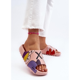 Chanclas rosas de dibujos animados rosado 1 Chanclas rosas de dibujos animados rosado 1