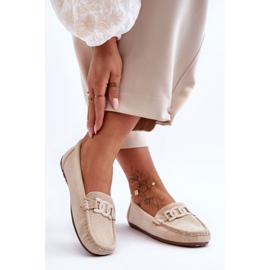 Mocasines mujer ante beige 2