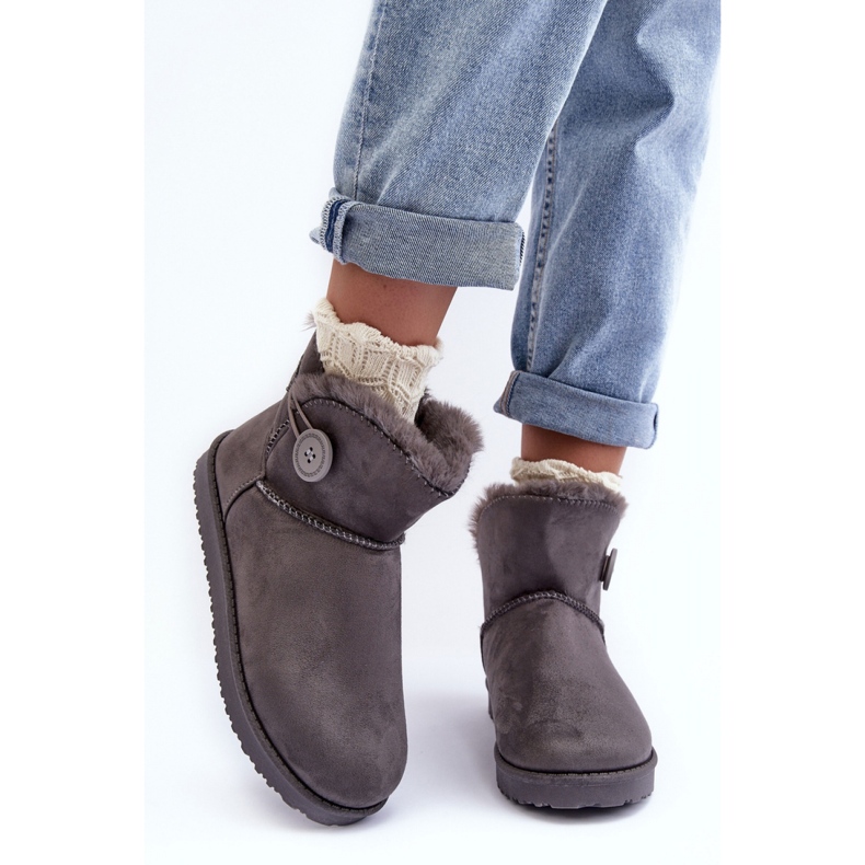 Botas de nieve de mujer con plataforma Gris. 1