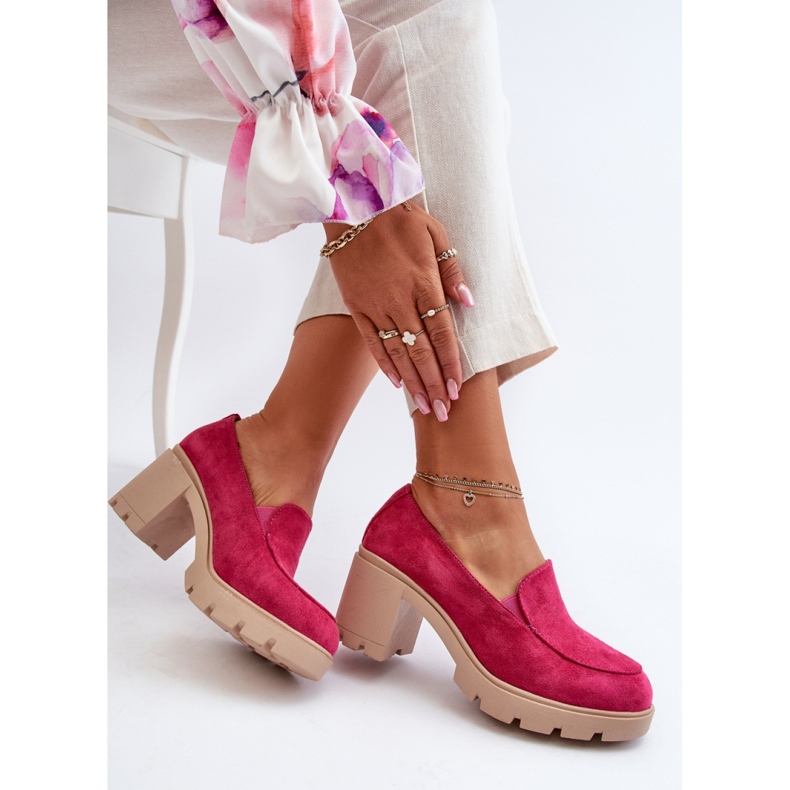 Zapatos de mujer con tacón y plataforma Fucsia rosa 1