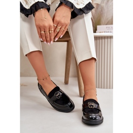 Mocasines de mujer con decoración S.Barski Laca Negra negro 1