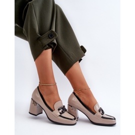 Zapatos mujer charol beige 1