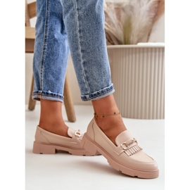 Mocasines de mujer con decoración Beige 1 Mocasines de mujer con decoración Beige 1