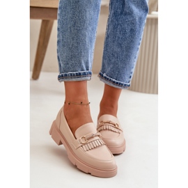 Mocasines de mujer con decoración Beige 2