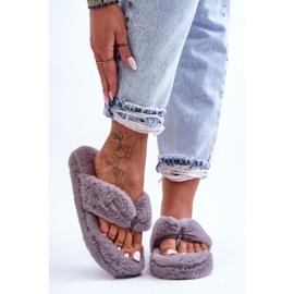 Chanclas de Pelo Mujer Gris 1