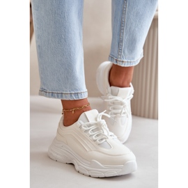 Zapatillas Deportivas Con Suela Gruesa, Blancas blanco 2