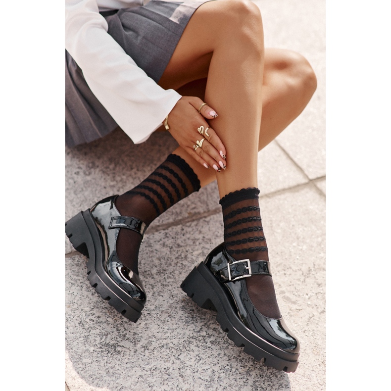 Zapatos de mujer de charol con hebilla Lakier Negra negro 1 Zapatos de mujer de charol con hebilla Lakier Negra negro 1