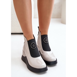 Botines de mujer con plataforma S.Barski Gris Claro 2