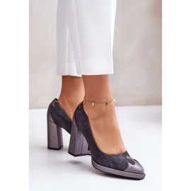 Laura Messi Salón gris tacón alto 1 Laura Messi Salón gris tacón alto 1