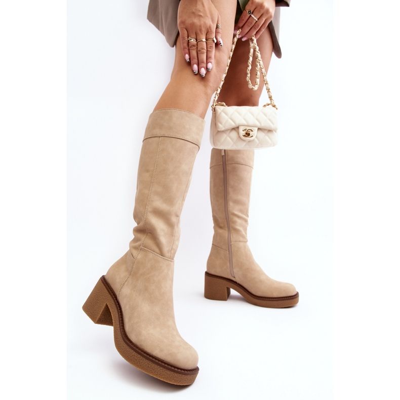 Step in style Botas Modelo Calvisa KZ930 Beige - Paso con estilo 1
