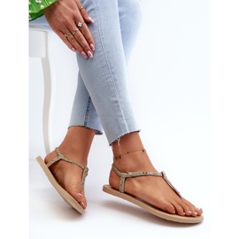 Sandalias chanclas de mujer con purpurina Ipanema Gold dorado 2