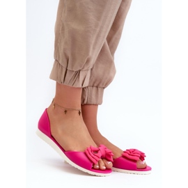 Bailarinas de mujer de goma con lazo fucsia rosa 1
