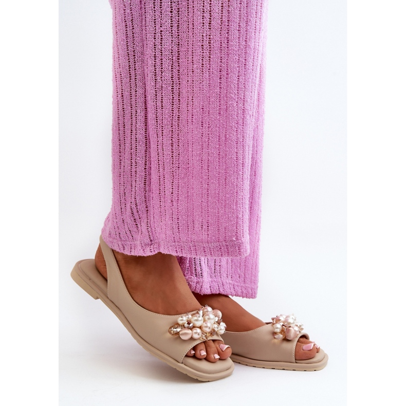 Sandalias de mujer con adornos S.Barski Beige 1